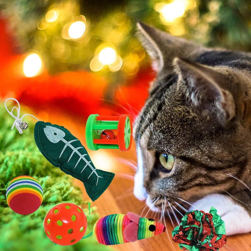 Kole Christmas Cat Stocking, 6 Assorted Toys, Medium Breeds - Image 3